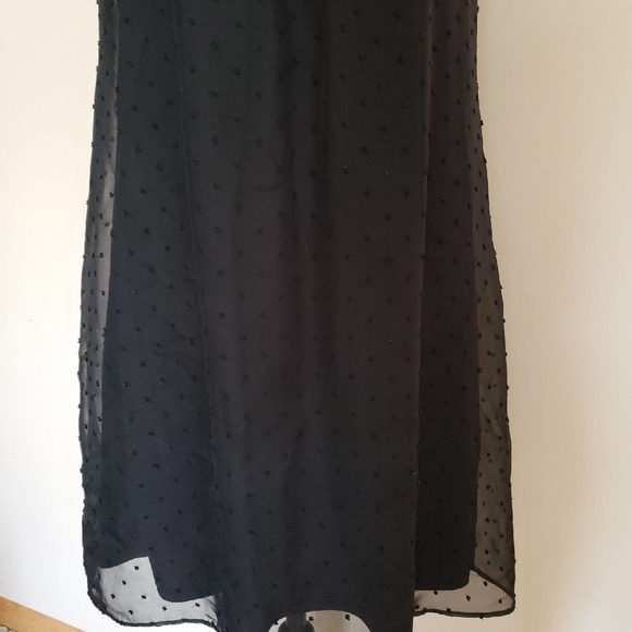 Elle Black High Collared Sleeveless Black Dress Sz Small - Picture 4 of 4